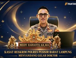 Kasat Reskrim Polres Pesisir Barat Iptu Meidy Harianto Resmi Sandang Gelar Doktor